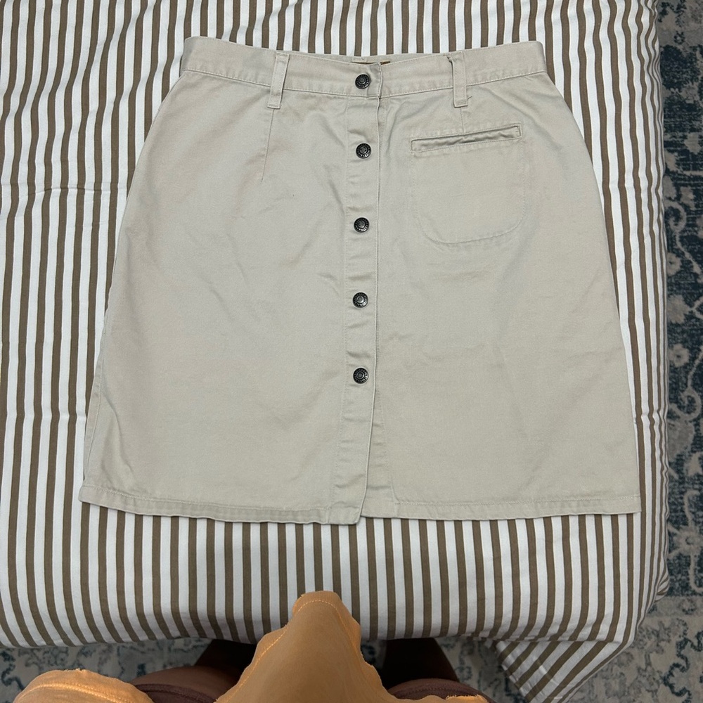 Anne Klein Cream Button-Down Pencil Skirt